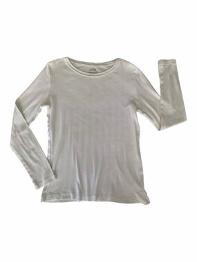 Cherokee Ultimate Shirt Girls Size Large Solid White Long Sleeves Classic Cotton
